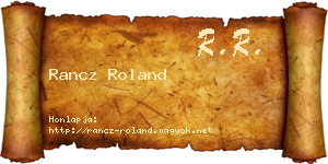 Rancz Roland névjegykártya