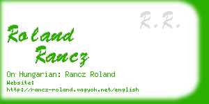roland rancz business card